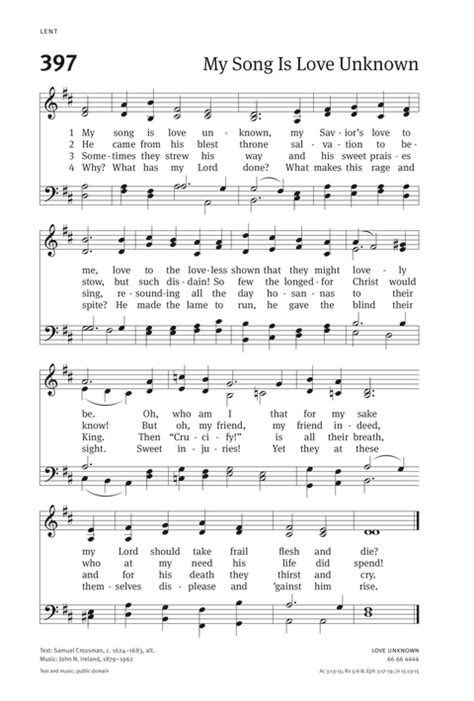 lyrics 397 <unknown>|Christian Worship: Hymnal 397. My song is love .